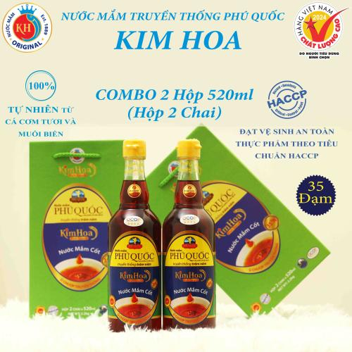 Nước mắm Kim Hoa 35N Hộp 2 Chai 520ml