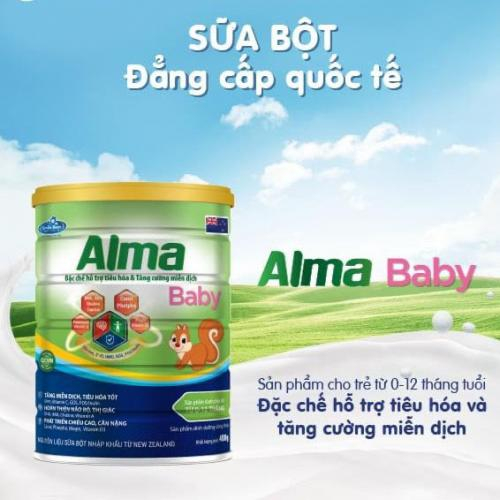 Sữa Bột Alma Baby Lon 900gr (0-12 Tháng)